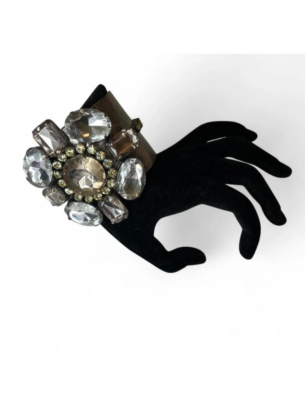 Statement Vintage Rhinestone Cuff Bracelet